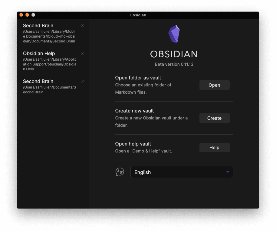 Obsidian window
